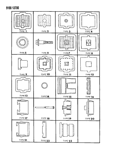 1989 Chrysler LeBaron GTC Bulkhead Connectors & Components Diagram