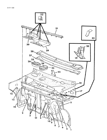 1984 Dodge Charger Grommet, Throttle Control Cable Diagram for 5214416
