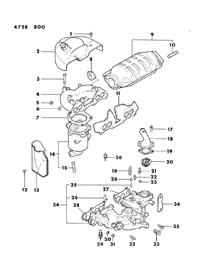 1984 Dodge Colt Manifolds Diagram 4 - Thumbnail