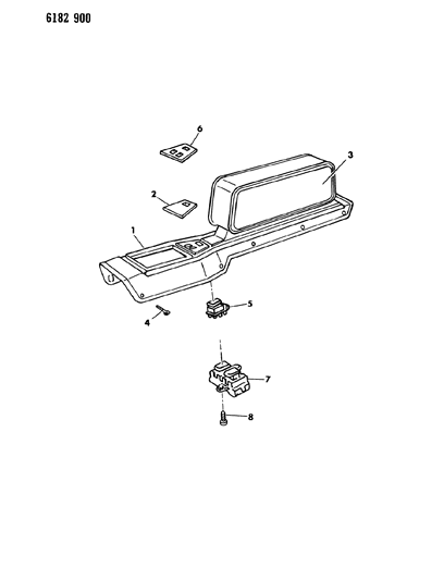 1986 Chrysler LeBaron Base Console & Arm Rest Diagram 2 - Thumbnail