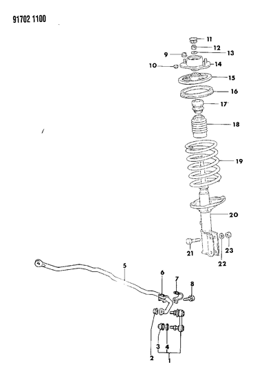 1991 Dodge Colt Suspension - Front Diagram 3 - Thumbnail
