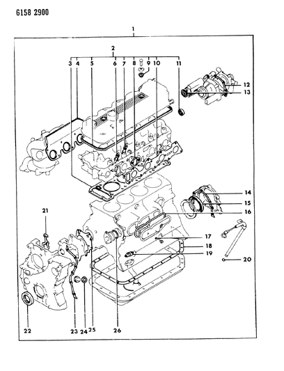 1986 Chrysler LeBaron Base Engine Gasket Sets Diagram