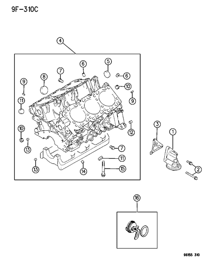 1996 Chrysler Cirrus Cylinder Block Diagram 4 - Thumbnail