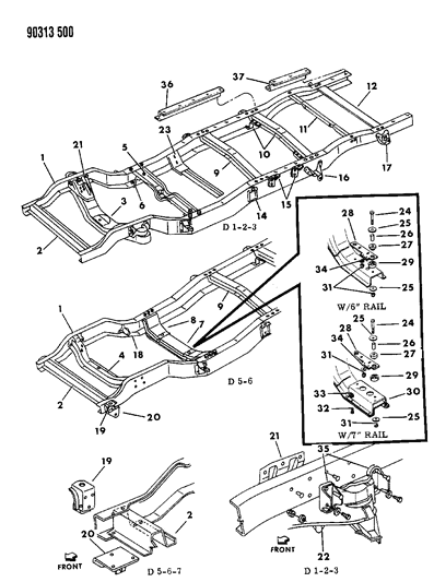 1993 Dodge D350 Frame Diagram 1 - Thumbnail