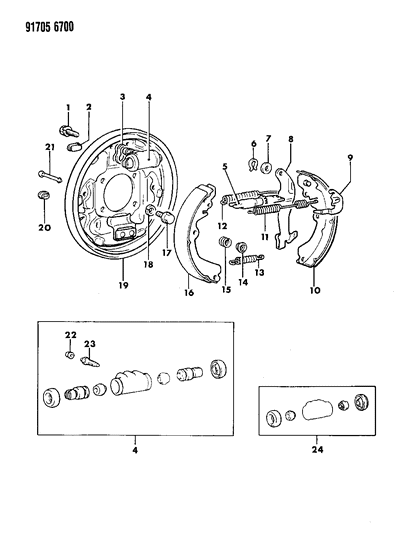 1991 Dodge Colt Brake, Rear Drum Diagram 2 - Thumbnail