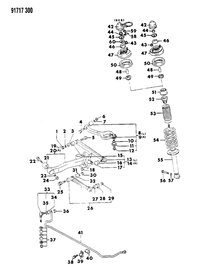 1991 Dodge Stealth Suspension - Rear Diagram 2 - Thumbnail