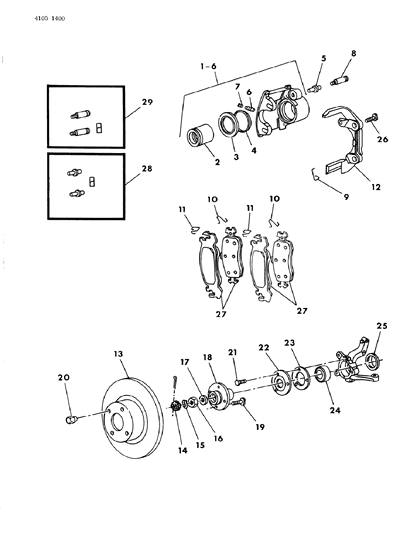1984 Dodge Rampage Hub, Front Diagram for 5212521