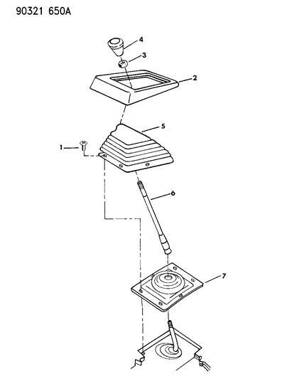1992 Dodge D150 Controls, Gearshift Diagram 1 - Thumbnail