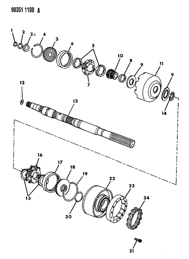 1993 Dodge Ram Wagon Gear Train & Output Shaft Diagram 2 - Thumbnail