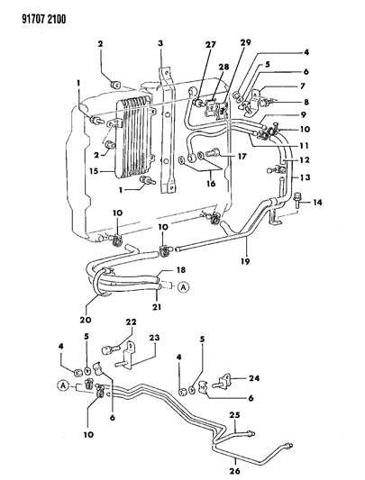 1991 Dodge Ram 50 Oil Cooler Lines Diagram 1 - Thumbnail