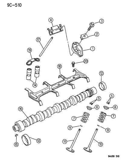 1994 Jeep Grand Cherokee Camshaft & Valves Diagram 2 - Thumbnail