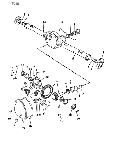 1985 Dodge Diplomat Axle, Rear, With Differential And Carrier Diagram 2 - Thumbnail