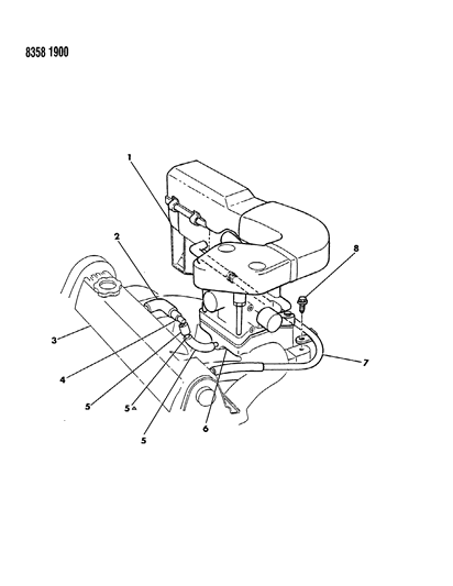 1989 Dodge Dakota Crankcase Ventilation Diagram 1 - Thumbnail