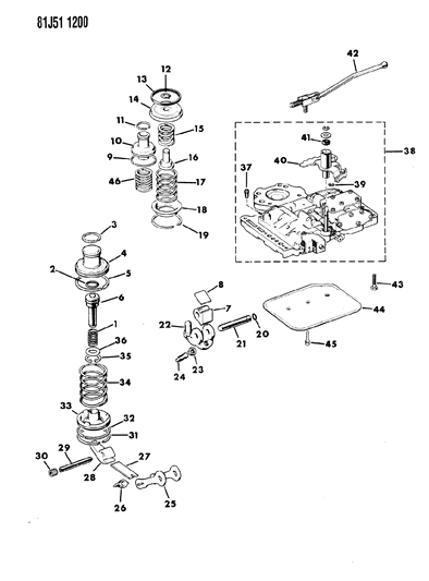 1984 Jeep Wagoneer O - Ring, Kickdown Inner Piston Diagram for J8124870