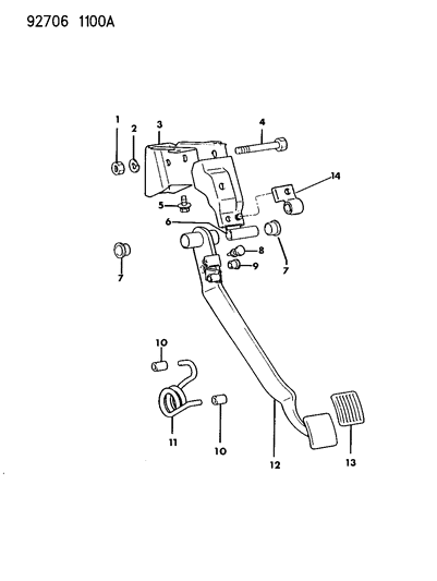 1993 Dodge Ram 50 Clutch Pedal Diagram 1 - Thumbnail