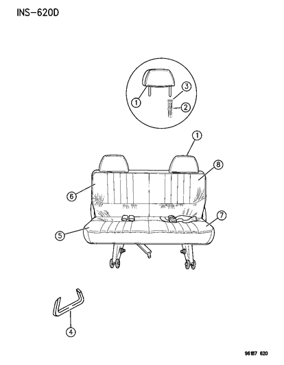 1996 Dodge Caravan Rear Seats Diagram 3 - Thumbnail