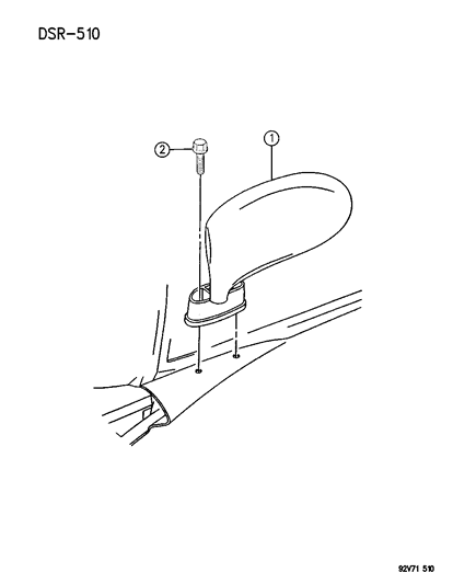 1993 Dodge Viper Mirror Assembly Diagram for 4709432