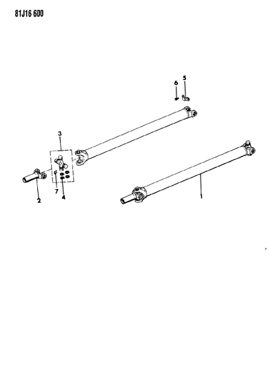 1986 Jeep Comanche Rear Propeller Shaft Diagram 1 - Thumbnail