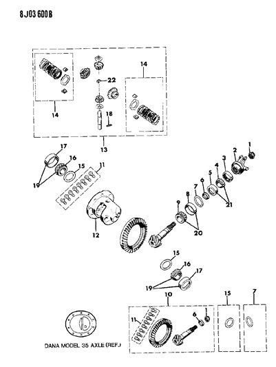 1987 Jeep Comanche Differential Case Diagram for 5252512