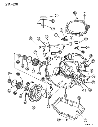 1995 Chrysler New Yorker Case, Transmission Diagram for 4531412