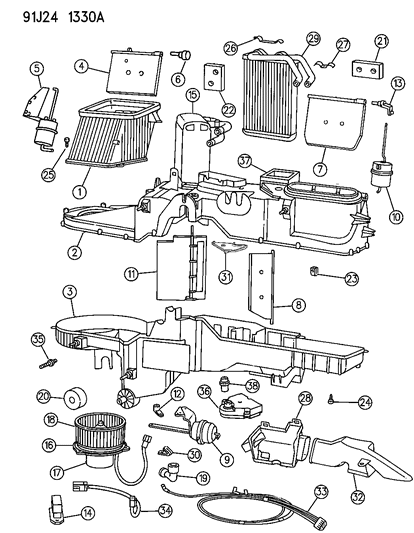 1993 Jeep Grand Wagoneer A/C Unit Diagram 2 - Thumbnail