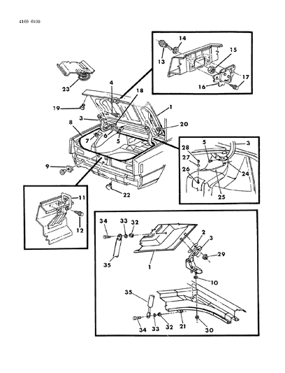1984 Chrysler Town & Country Nut And Washer, Fascia To Quarter Panel Diagram for 6501016