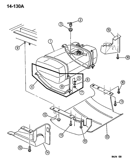 1994 Jeep Grand Cherokee Vapor Valve Seal Diagram for 52018823