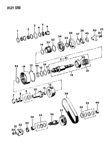 1986 Jeep Comanche Gear Train Diagram 3 - Thumbnail
