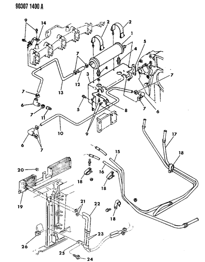 1990 Dodge D150 Oil Cooler Diagram 3 - Thumbnail