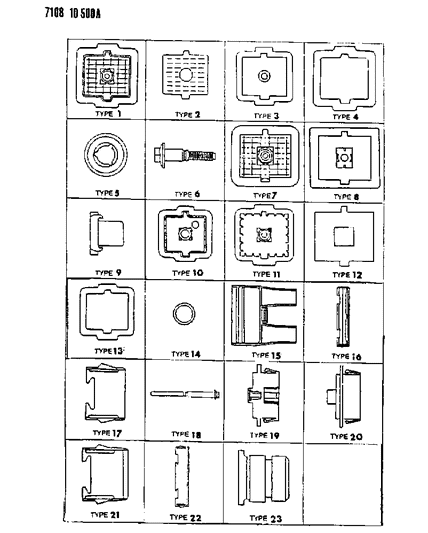 1987 Dodge Aries Bulkhead Connectors & Components Diagram