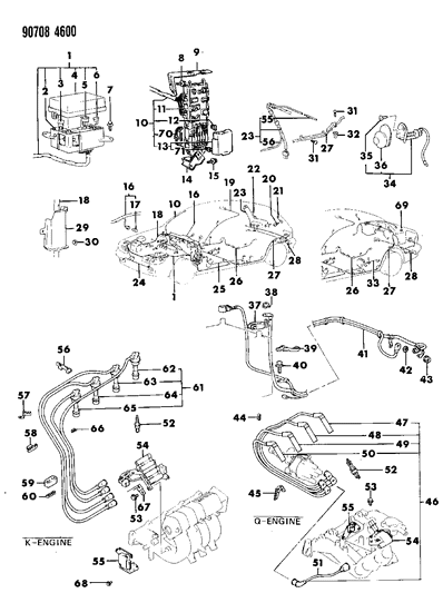 1990 Dodge Colt Wiper Arm Nut Diagram for MF430004