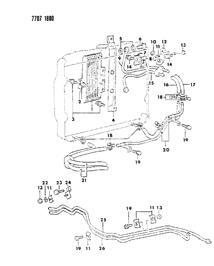 1987 Dodge Ram 50 Oil Cooler & Lines Diagram 1 - Thumbnail