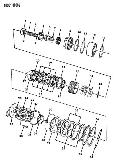 1993 Dodge D250 Drum Automatic Transmission Diagram for 4461089