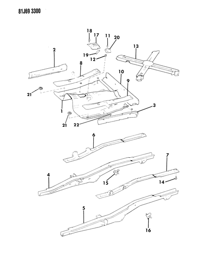 1986 Jeep Comanche Rail, Cab And Pick - Up Box Diagram for 57000946