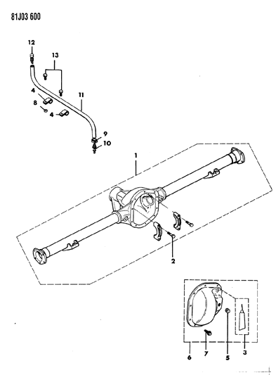1984 Jeep Wrangler Axle Housing, Rear Diagram 2 - Thumbnail