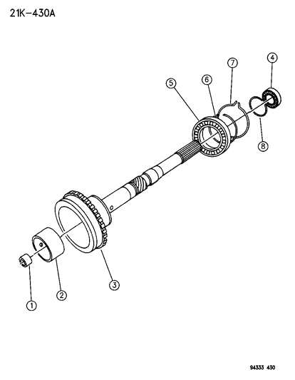 1996 Dodge Ram 3500 Output Shaft - Automatic Transmission Diagram 2 - Thumbnail