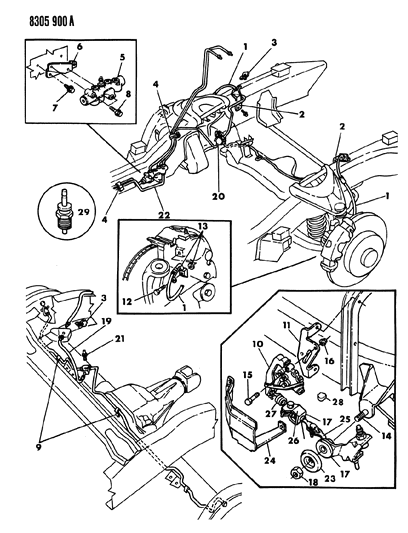 1988 Dodge Dakota Tube, Fuel Supply, Return & Vapor (25 Ft. Roll), Steel Diagram for 4418153