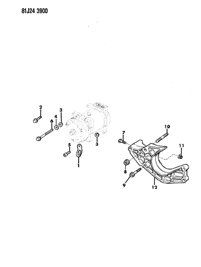 1986 Jeep Comanche Compressor & Mounting Diagram 1 - Thumbnail