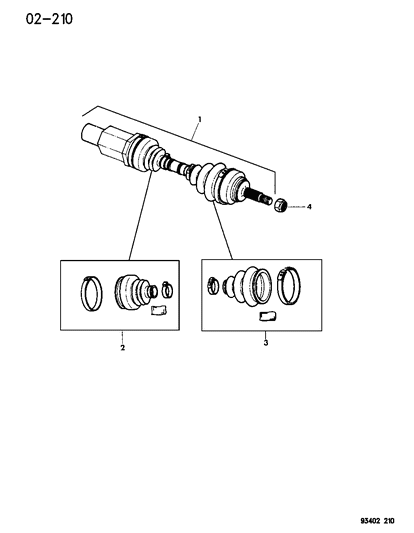 1996 Chrysler New Yorker Shaft Assembly, Front Drive Diagram for R2073757AC