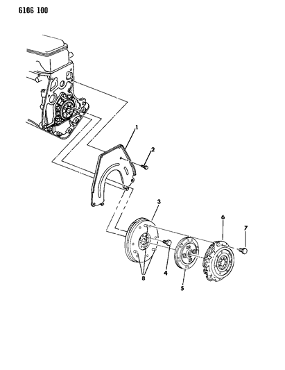 1986 Dodge Omni Clutch Diagram 1 - Thumbnail