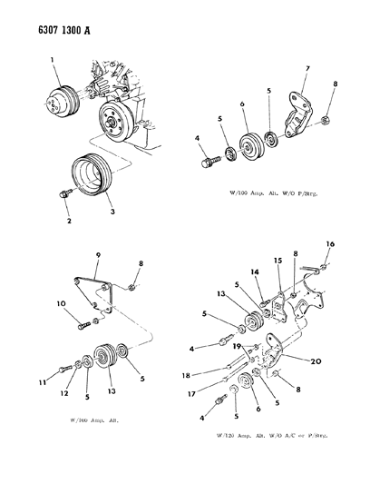 1987 Dodge D150 Drive Pulleys Diagram 2 - Thumbnail