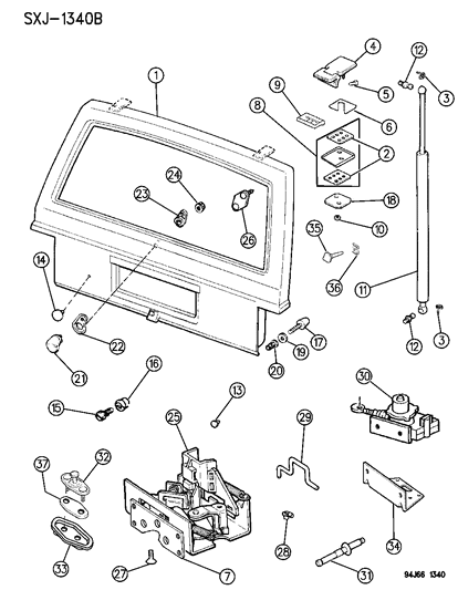 1996 Jeep Cherokee Clip Piston Diagram for 55295745