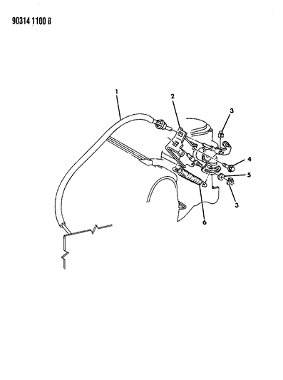1993 Dodge Dakota Throttle Control Diagram 1 - Thumbnail