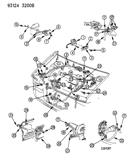 1993 Dodge Caravan Plumbing - A/C & Heater Diagram 1 - Thumbnail