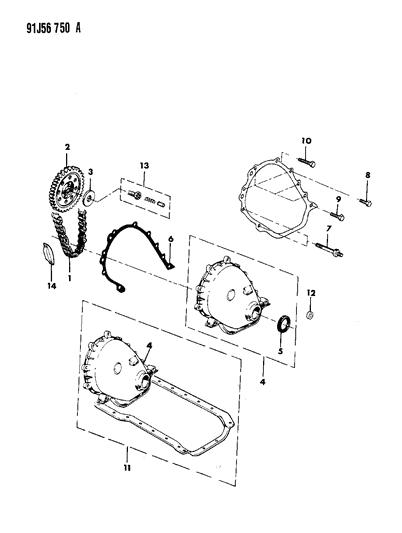 1992 Jeep Comanche Timing Cover & Intermediate Shaft Diagram 2 - Thumbnail