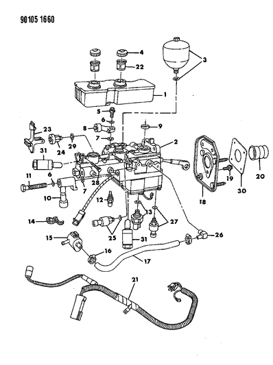 1990 Chrysler New Yorker Base Model Brake Master Cylinder Diagram 2 - Thumbnail