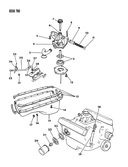 1989 Dodge D150 Engine Oiling Diagram 1 - Thumbnail