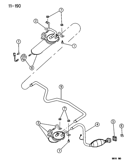 1996 Dodge Caravan Exhaust System Diagram 1 - Thumbnail