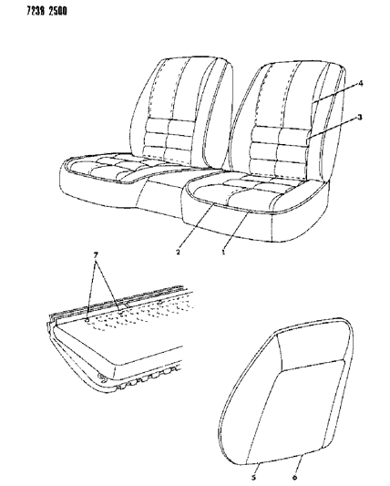 1987 Dodge Daytona Rear Seat Diagram 3 - Thumbnail