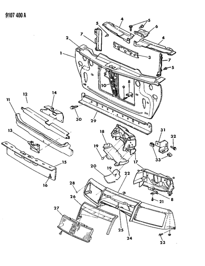 1989 Chrysler LeBaron Frame Diagram for 4334363